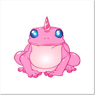 Pink Unicorn Frog Posters and Art